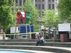55   Love Park with a rally in front of it